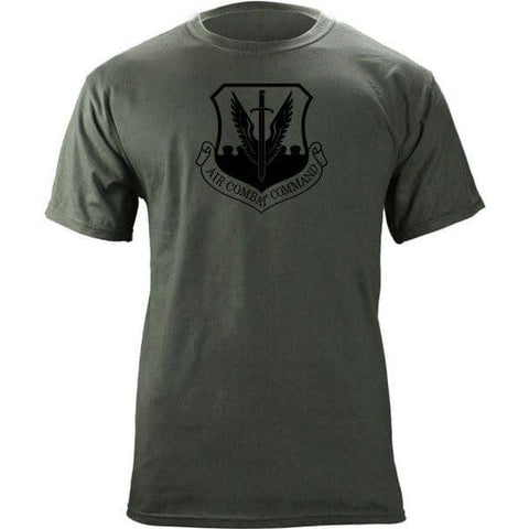 Air Combat Command logo on grey tee shirt.