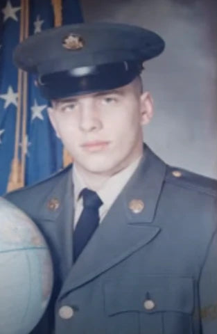 Author John Podlaski First day in the Army uniform portrait