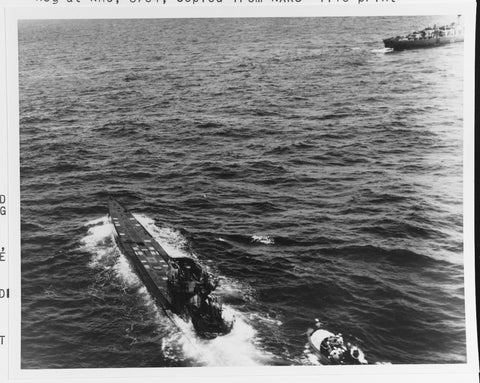 Two navy ships at sea during world war two