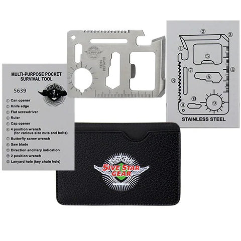 Credit card sized multipurpose survival tool with case