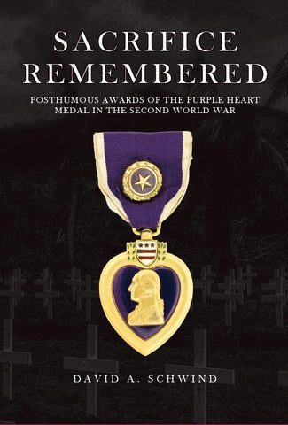 Sacrifices Remembered Book Cover with image of Purple Heart Medal