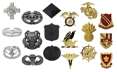 Military Badges, Military Branch Insignia Pins