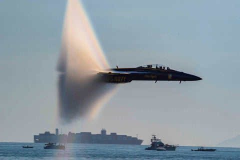 Blue Angels F/A-18 Super Hornet breaking sound barrier