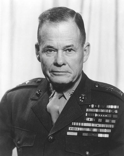 Portrait of Marine Corps General Chesty Puller in Dress Uniform