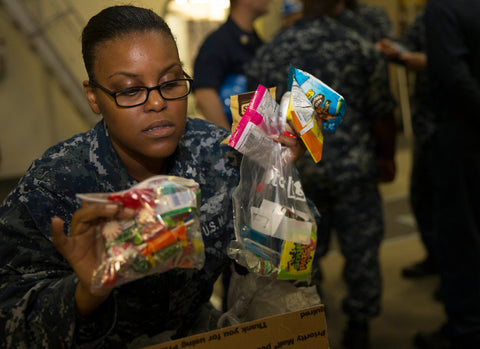 Halloween care package ideas pictured here.