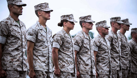 recruits standing in a line