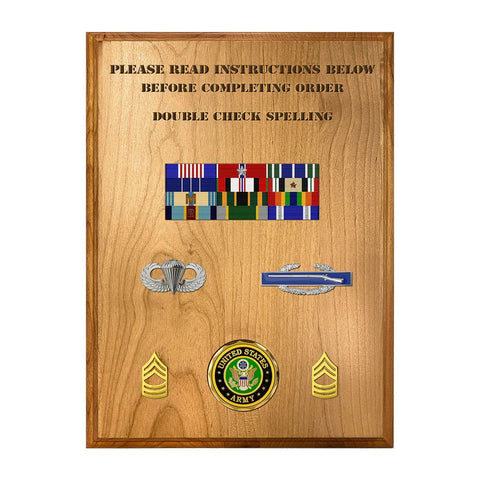 military retirement plaque alder