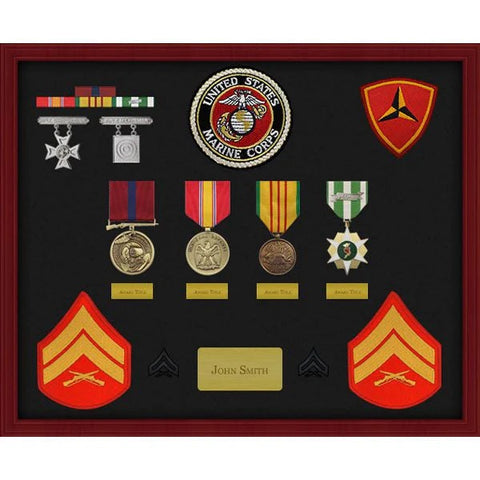 medium military retirement shadow box