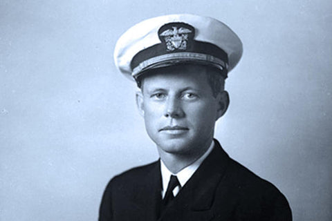 Young John F. Kennedy in USN officer uniform