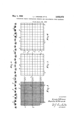 Image of the patent filed in April of 1960 inventors Louis Weiner and Harold H. Brandt