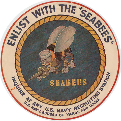 Enlist with the Seabees antique flyer