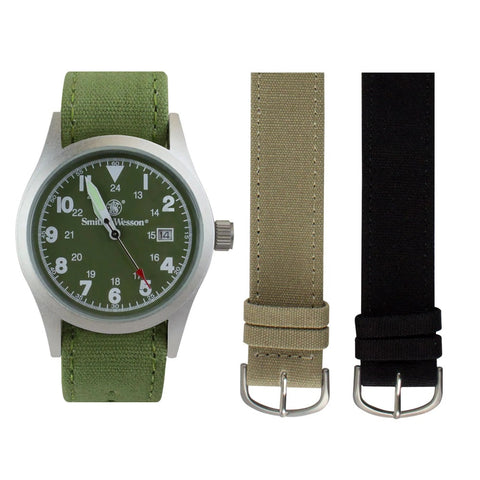 Green Smith and Wesson wristwatch with bands