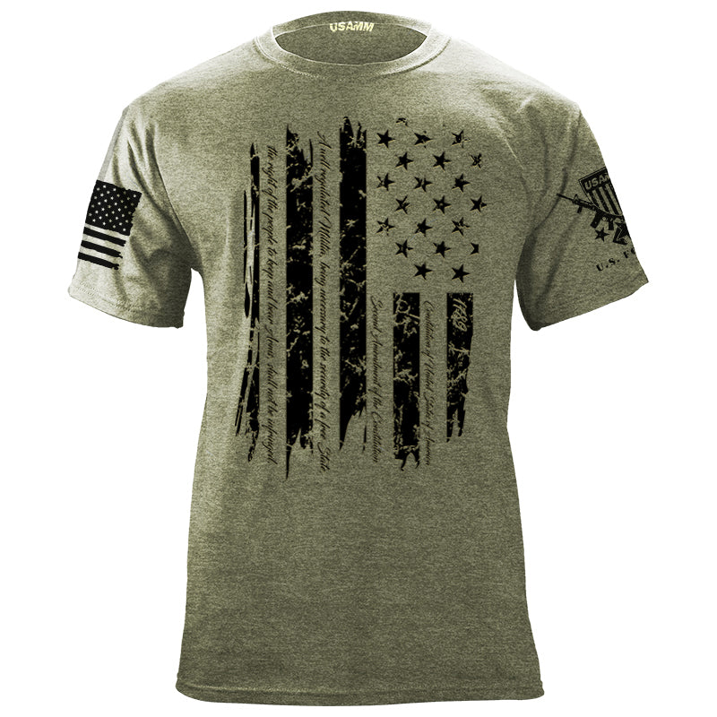 2nd Amendment Gold Flag T-shirt | USAMM