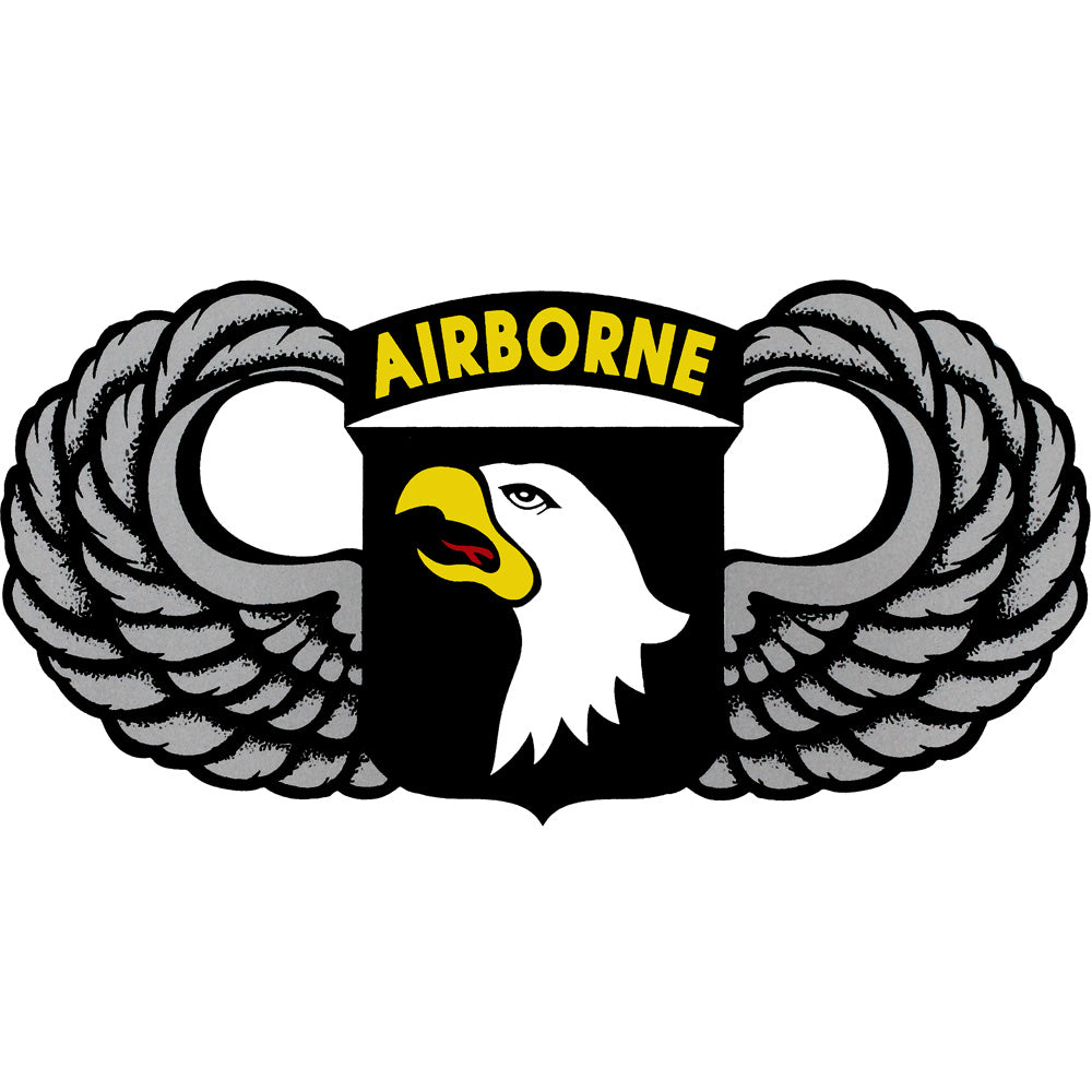 101st Airborne With Wings 5 Inch Clear Decal Usamm