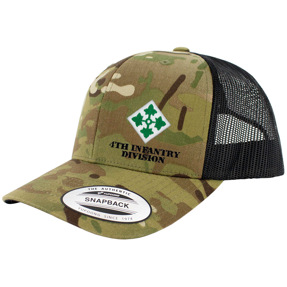 4th Infantry Division Snapback Trucker Cap - Multicam | USAMM