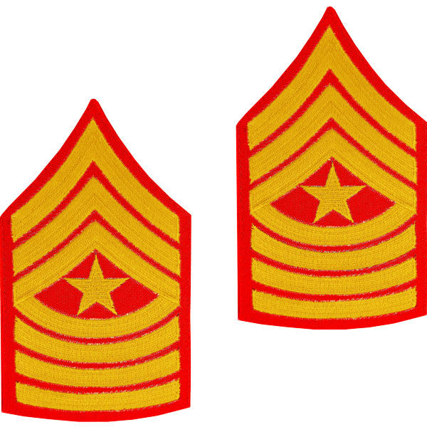 USMC Embroidered Gold/Red Enlisted Rank - Female | USAMM