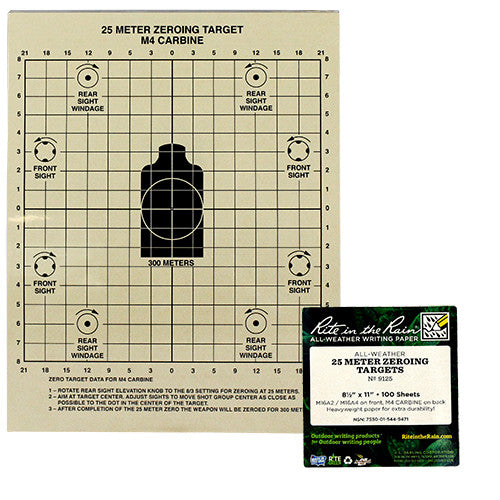 25 meter zeroing target printable