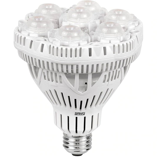 SANSI 15W Ampoule Horticole LED E27 pour Plantes Intérieures, équivalent  200W Lampe de Croissance Plante à Spectre Complet, écla42