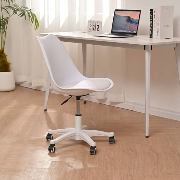 Armless Office Chair,Ergonomic Small Computer Desk Chair with Wheels,Adjustable Rolling Chair, Support Swivel Task Chair for Small Spaces
