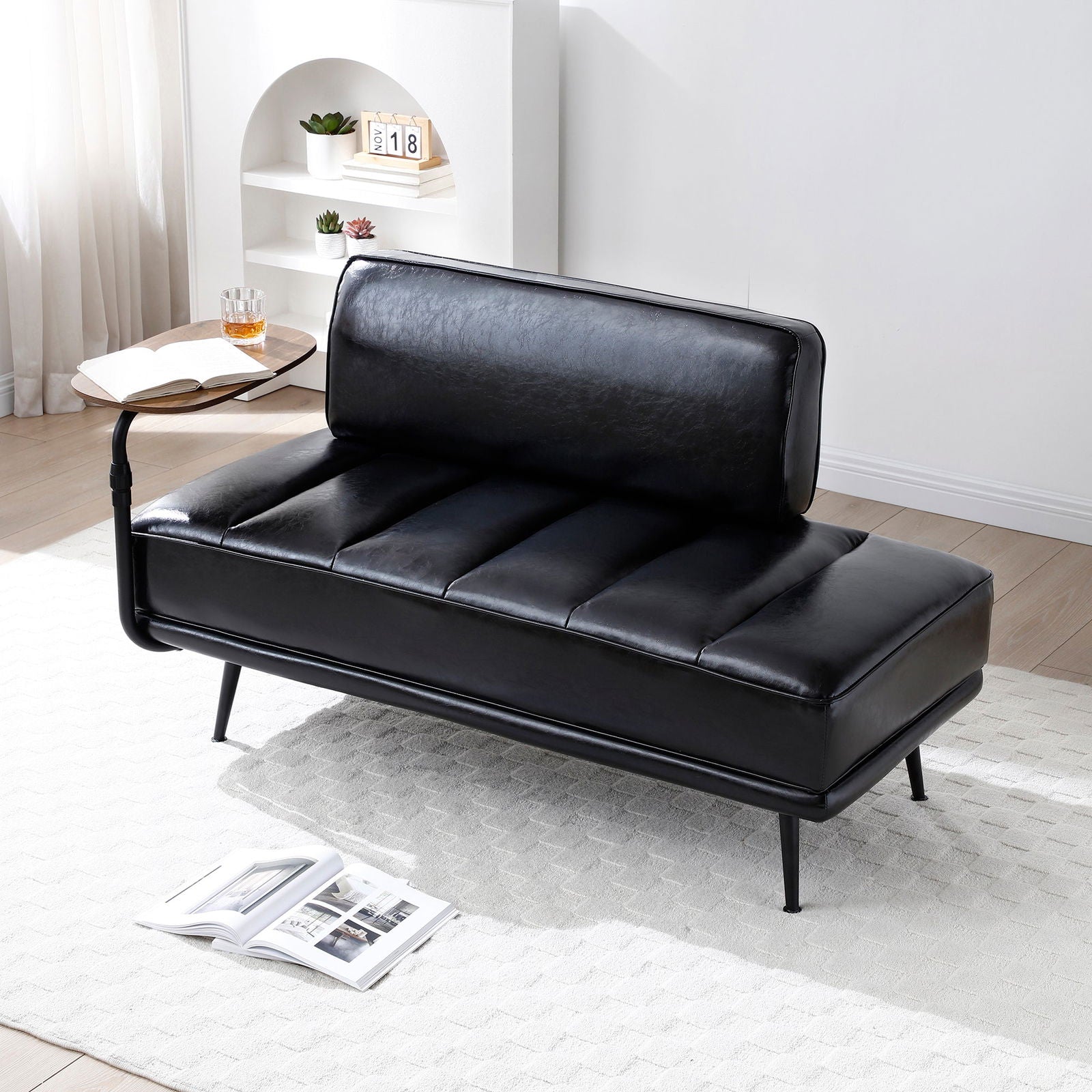 MLNshops Entryway Bench with Side Table Ottoman