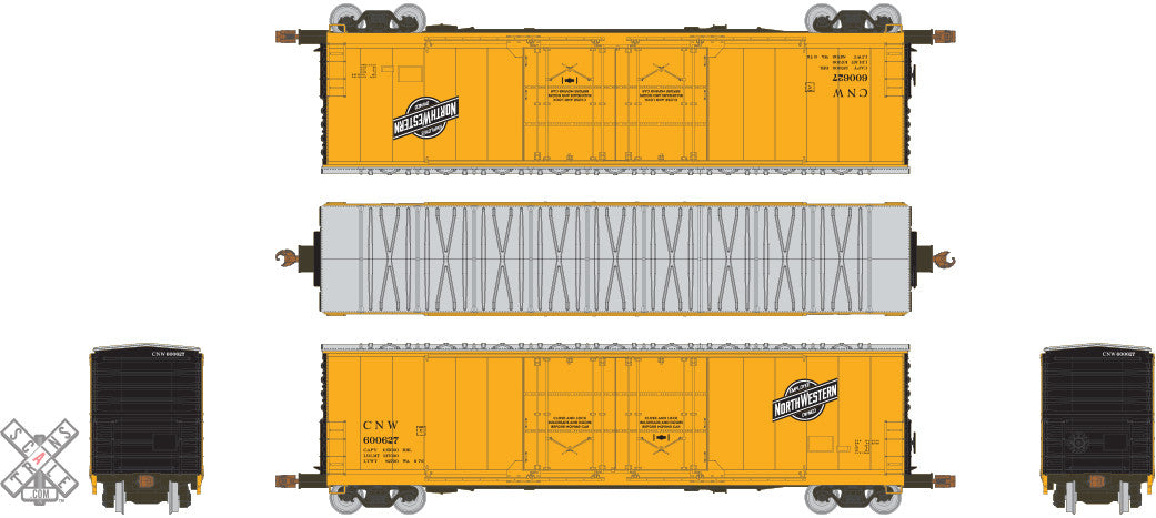 Chicago &amp; North Western CNW HO Evans 5100 RBL Boxcar 