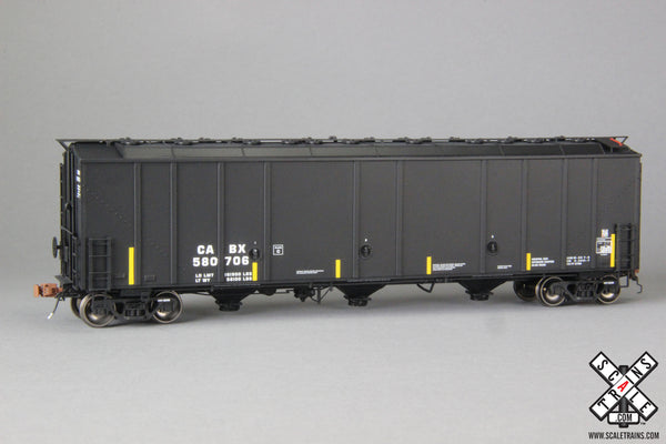 Cabot HO Scale Thrall 5750 Carbon Black Covered Hopper – ScaleTrains 