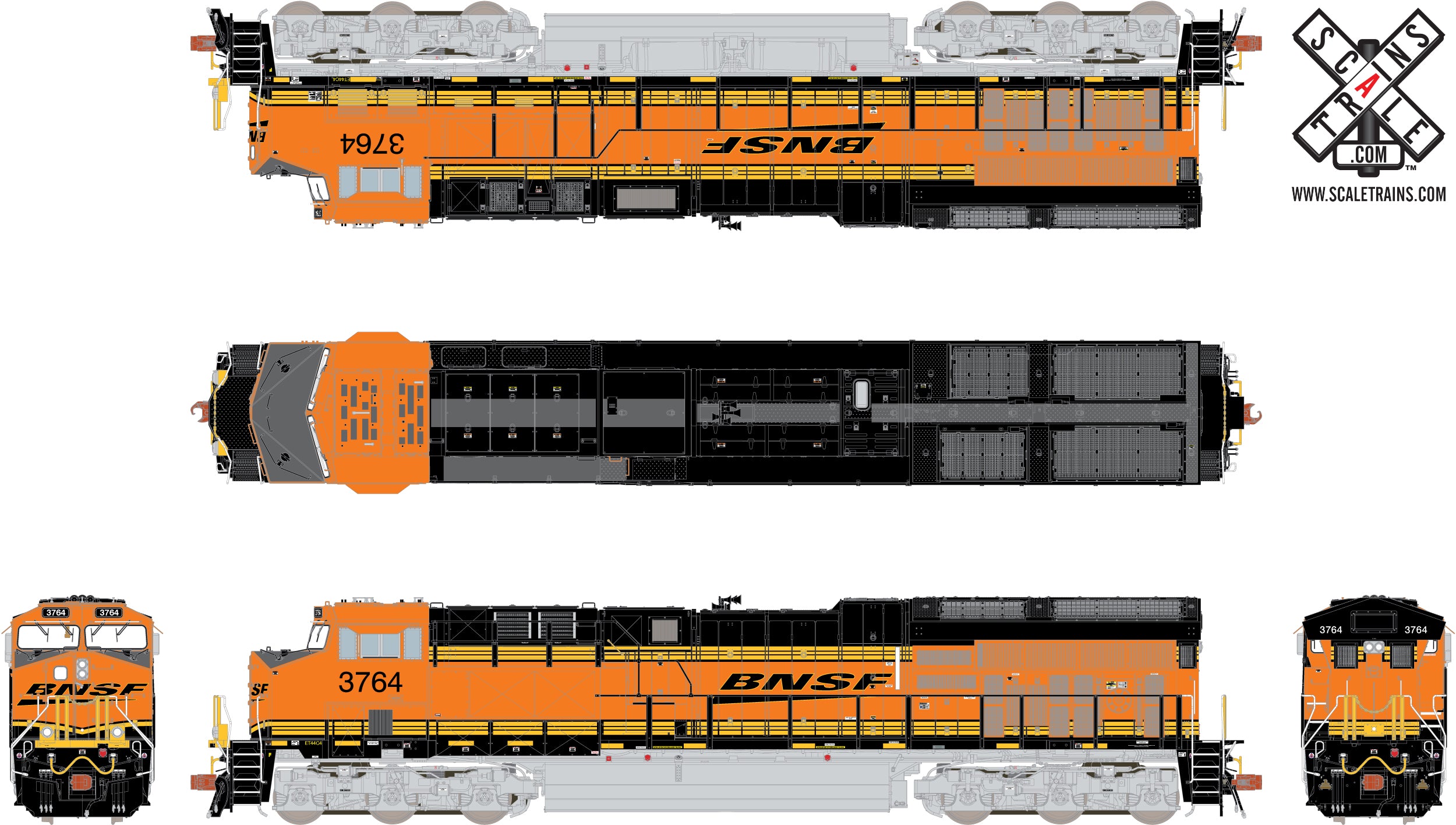 Rivet Counter HO Scale BNSF GE Tier 4 GEVo ET44C4 