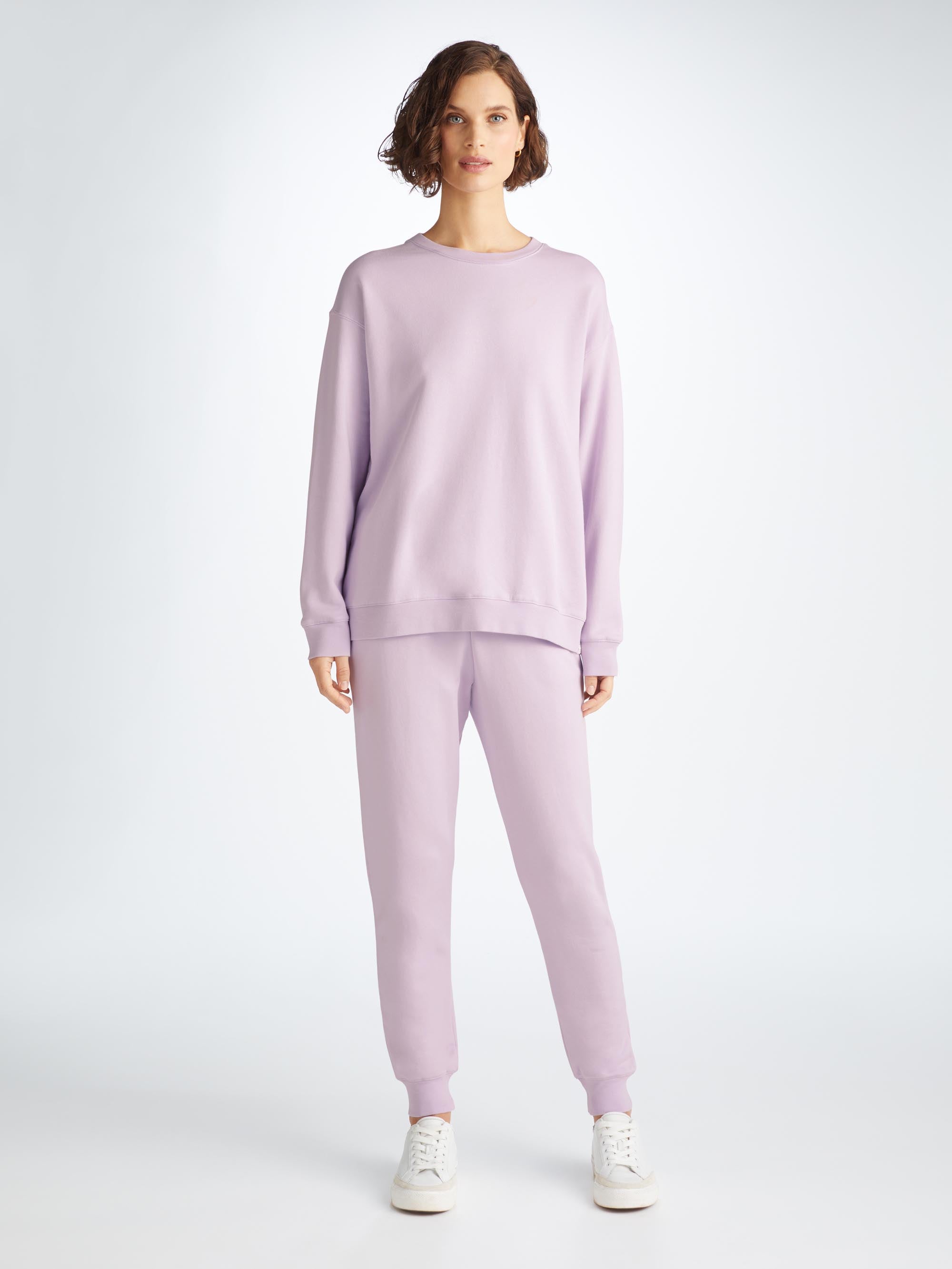 Derek Rose Women's Sweatpants Quinn Cotton Modal Lilac In Pink