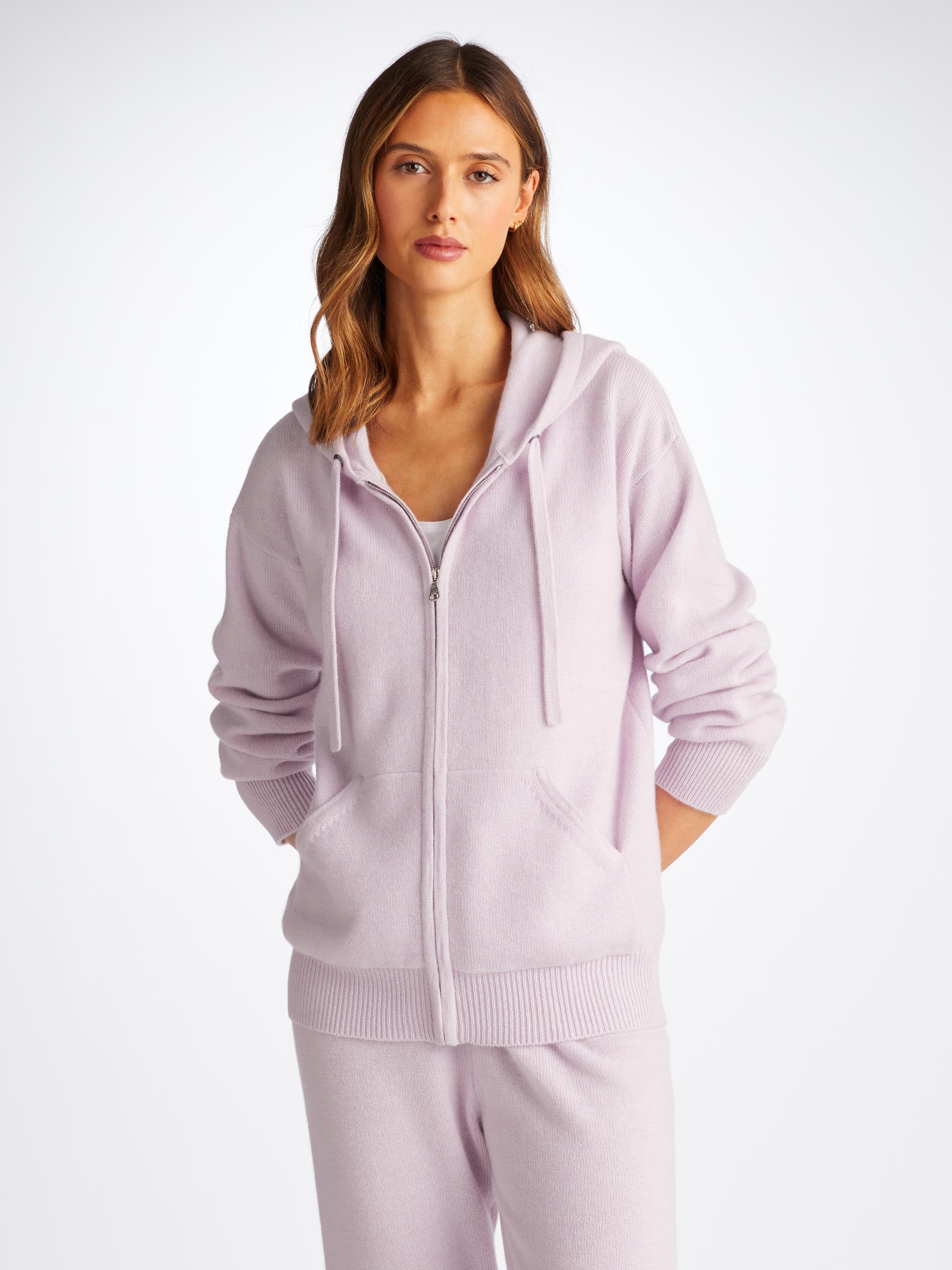 Derek Rose Women's Hoodie Daphne Cashmere Lilac