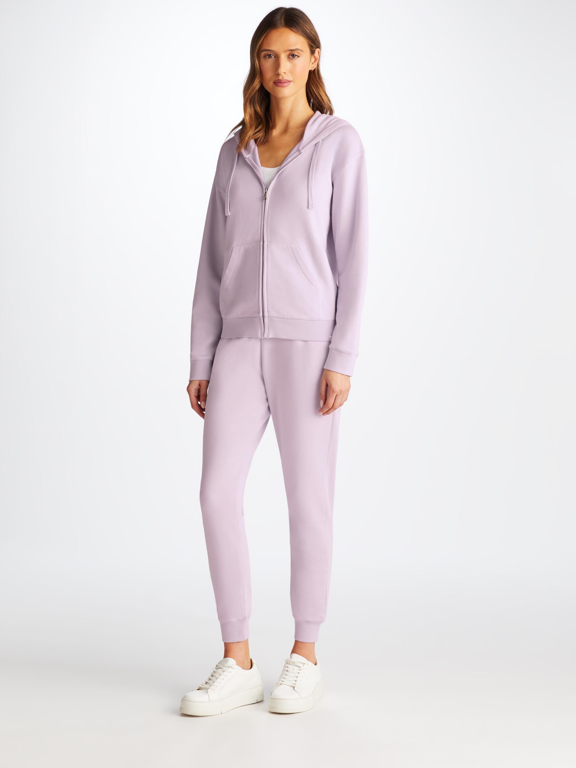 Shop Derek Rose Women's Hoodie Quinn Cotton Modal Lilac