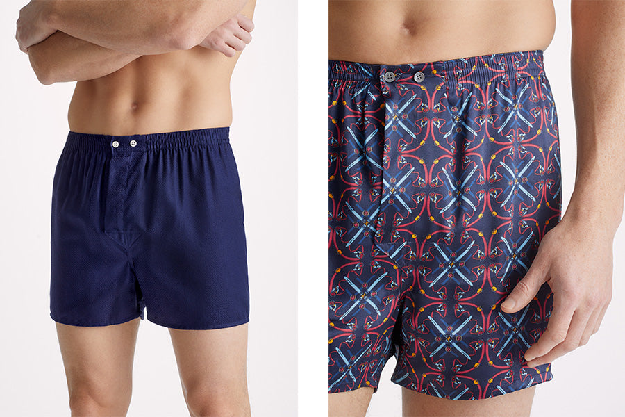 Cotton and silk boxer shorts