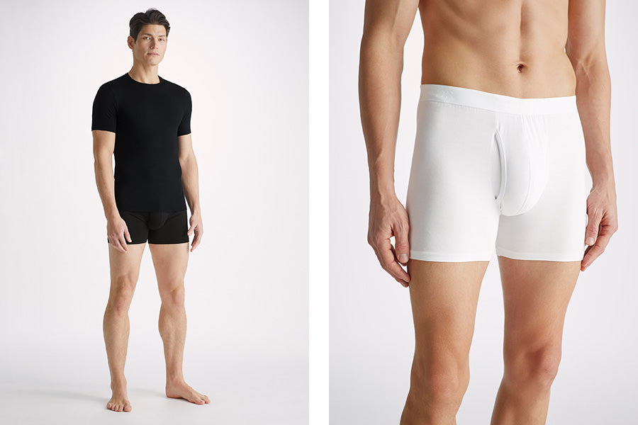 Men's Boxers Linen Sleep Shorts White Underpants for Men Organic
