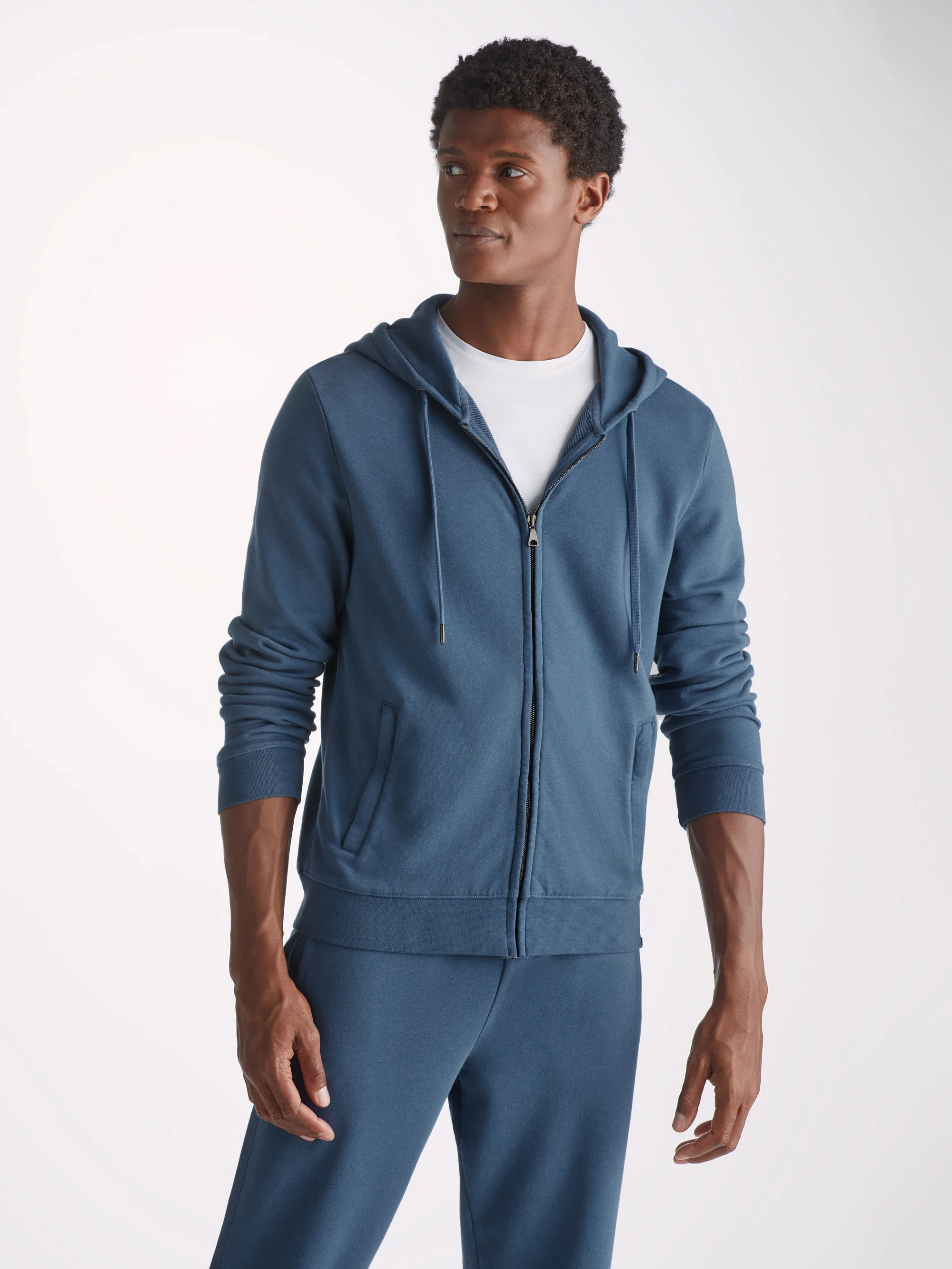 Derek Rose Men's Hoodie Quinn Cotton Modal Denim