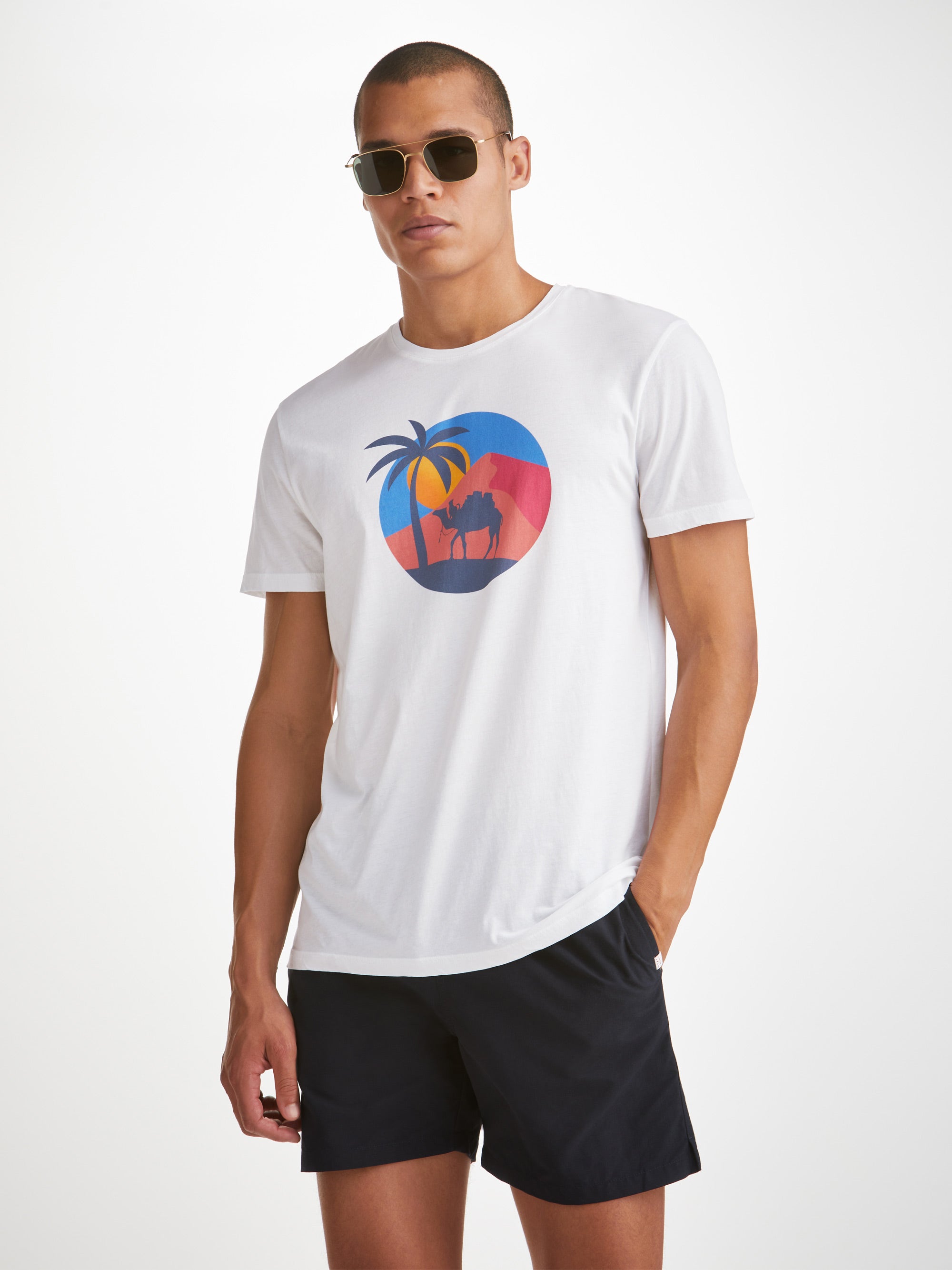 Derek Rose Men's T-Shirt Ripley 19 Pima Cotton White