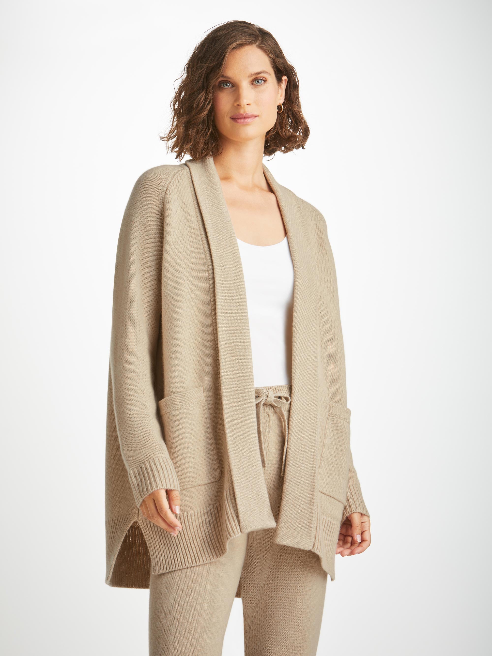 Derek Rose Women's Cardigan Nina Cashmere Fawn