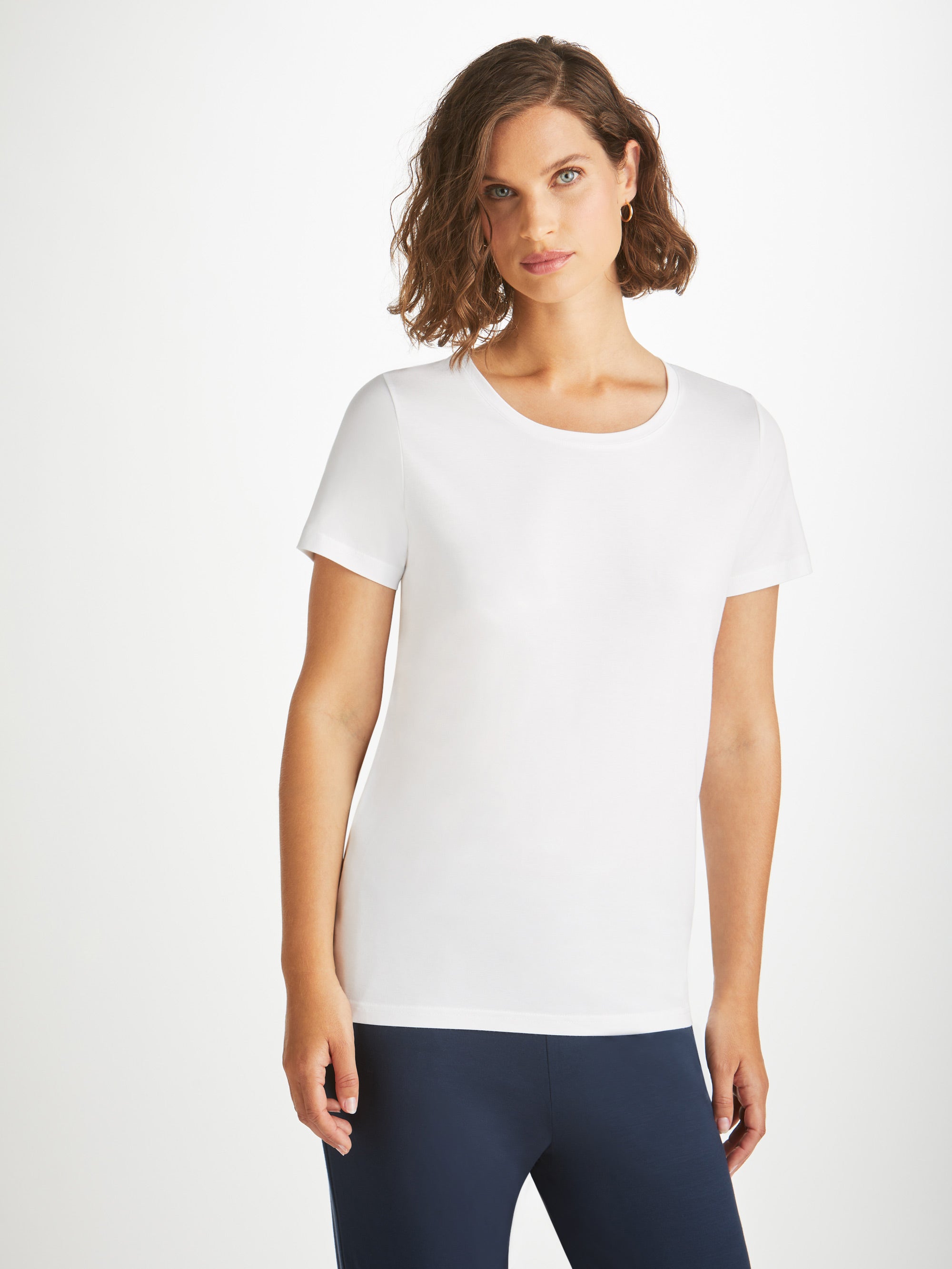 Derek Rose Women's T-Shirt Lara Micro Modal Stretch White