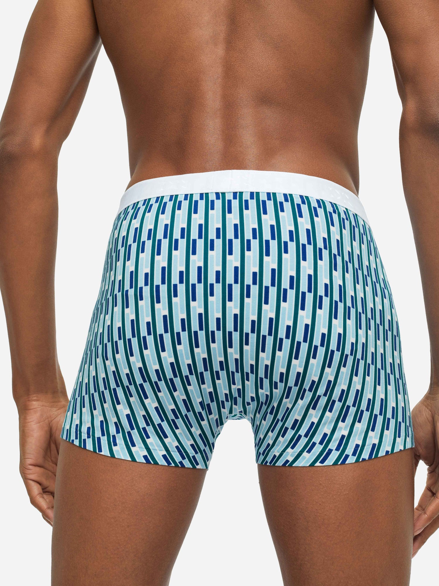 Geometric 2 Pima Cotton Multi Men's Boxer Briefs | Derek Rose