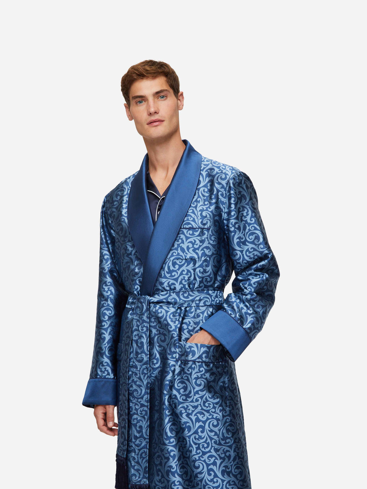 Men's Silk Jacquard Robe