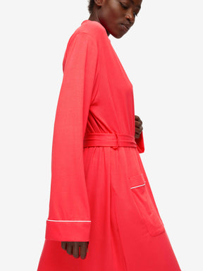 Women's Dressing Gown Lara 2 Micro Modal Stretch Pink