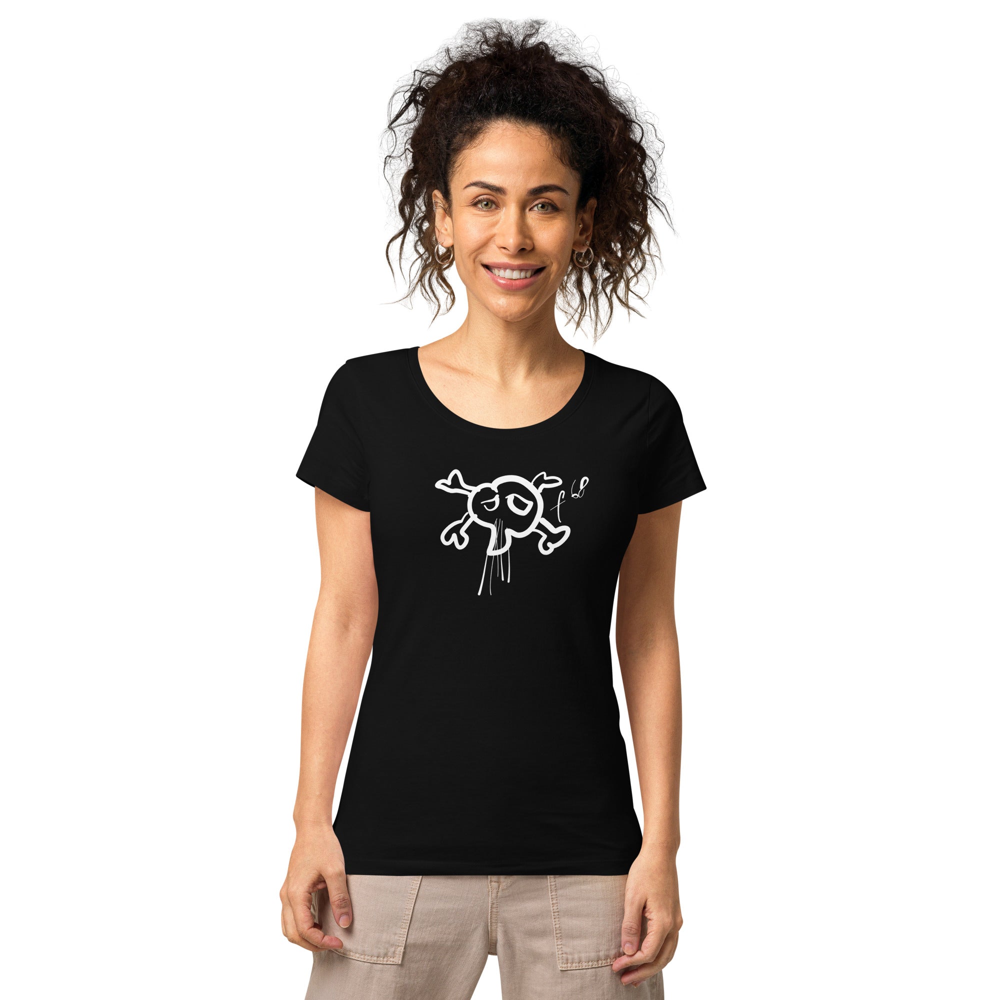 Skull Women's T-Shirt/Black - Green – F68