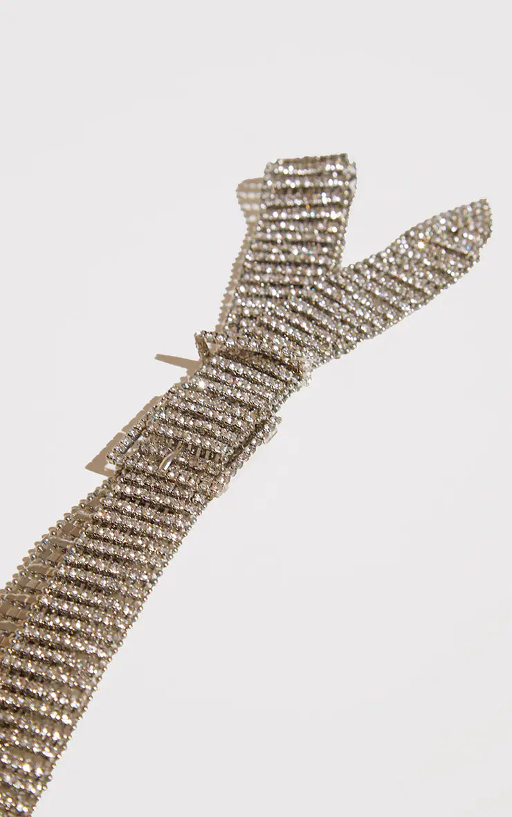 Silver Diamante Chain Link Belt