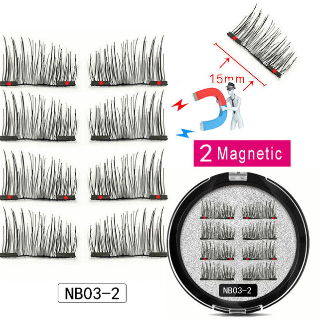 LEKOFO 8Pcs Magnetic Eyelashes With 2 magnetic lashes 3D False Natural For Mink Eye lashes Extension Long faux cils magnetique - iLYMAi