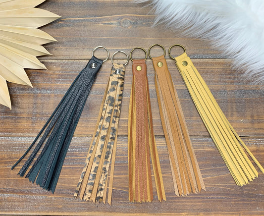 Beargrass Leather Tassel Keychains