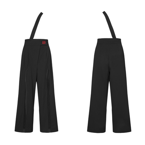 National Series High Waist Loose Waist Wide Leg Pants with Removable Straps. 
