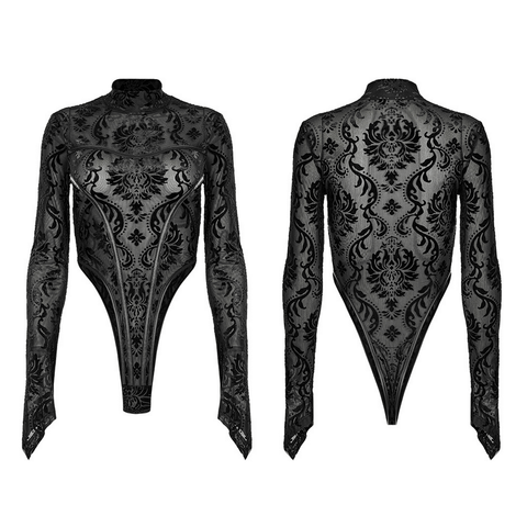 Ornate Multi-Segmented Bodysuit with Pointed Sleeves.