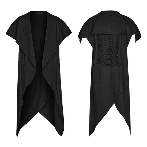 Edgy Stretch Doomsday Knit Vest with Gothic Hem.