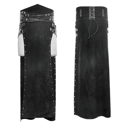 Unleash Your Inner Rebel: Punk Split Skirt with Studs.