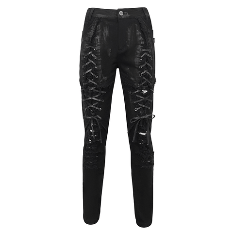 Gothic Style Refined - Men's Black Slim-Fitted Pants.