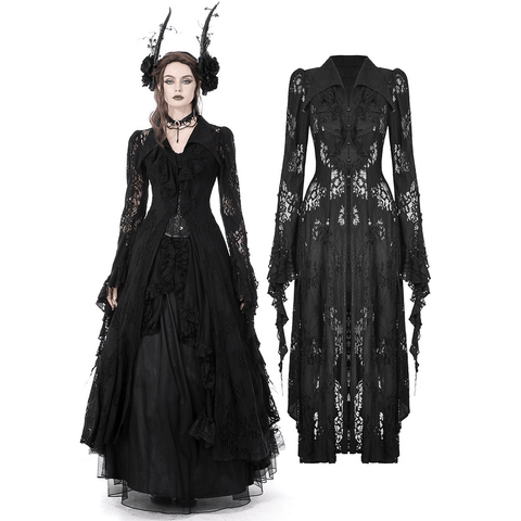 Unleash the Drama: Black Lace Cape for a Hauntingly Beautiful Look.
