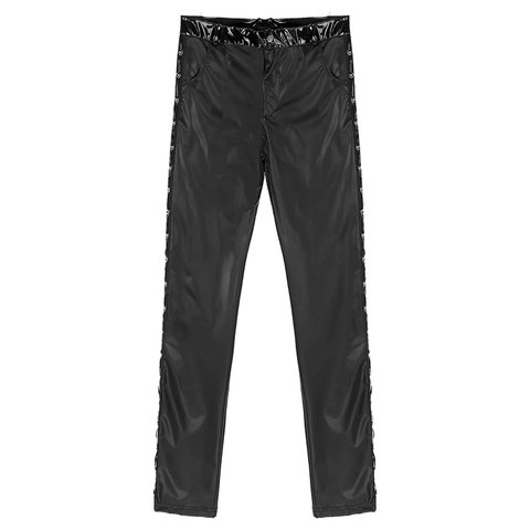 Rebel Nightfall - Men's Punk-Style PU Leather Pants.